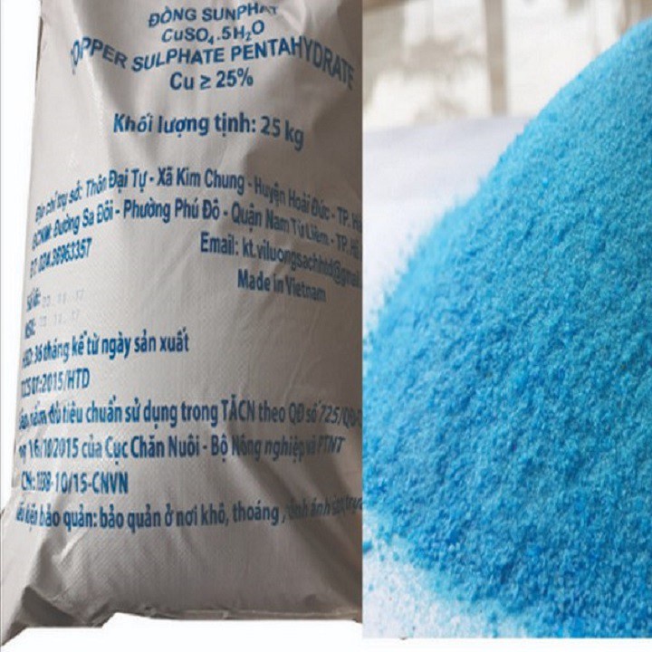 Đồng Sunphat CuSO4.5H2O, Phèn xanh  100gram