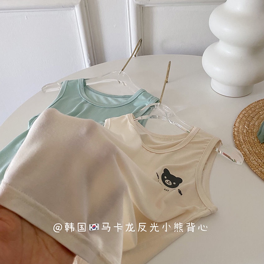 [Babycat] Hàng Có Sẵn Áo Lót Cotton Nguyên Chất Thân Thiện Với Da Thấm Mồ Hôi Phong Cách Nhật Bản Hàn Quốc Mùa Hè Cho Bé Trai Bé Gái