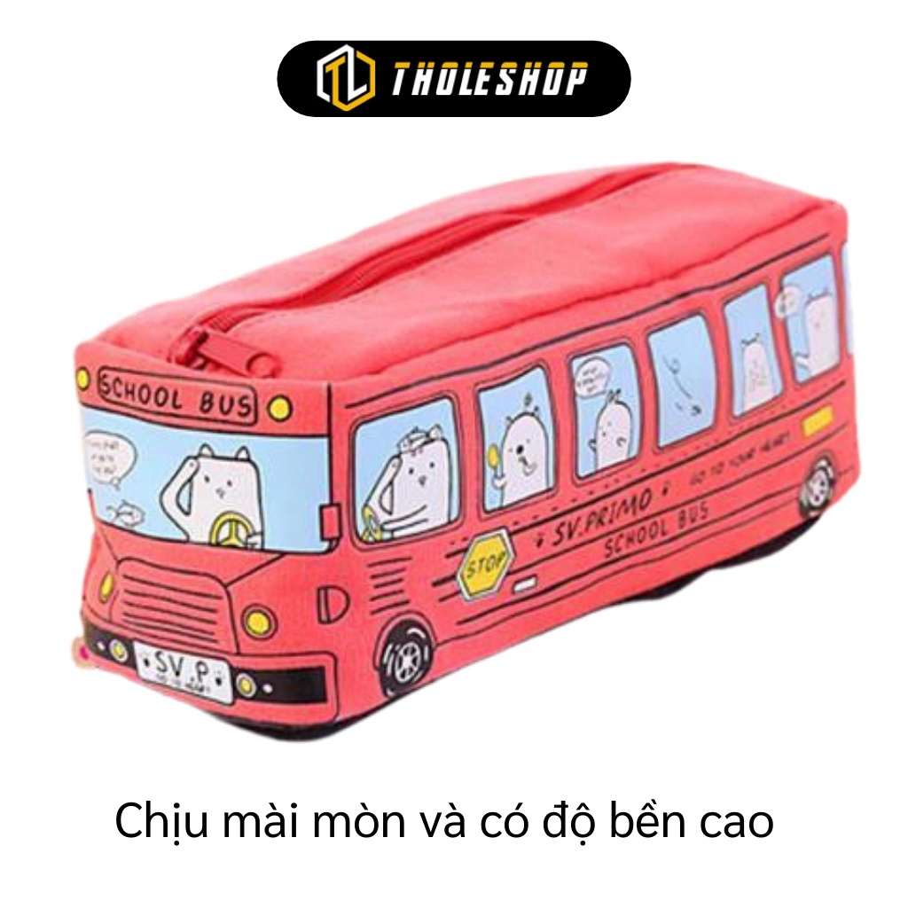 [SGD] Hộp Bút - Túi Đựng Bút Bằng Vải Canvas Dung Tích Lớn Hình Xe Bus Độc Đáo Cho Bé 7241