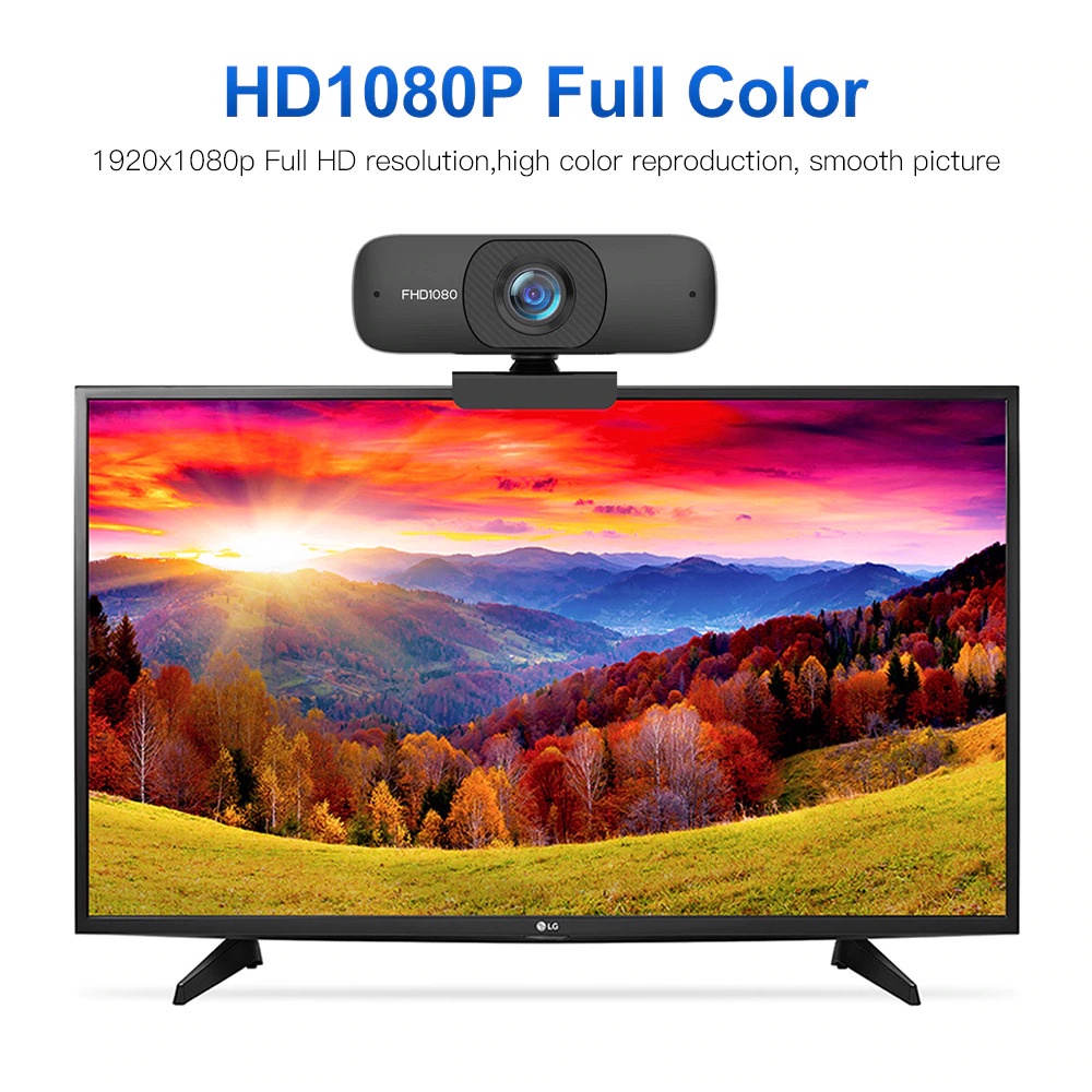 Webcam HD 1080P Tích Hợp Micro Cho Máy Tính Đen | BigBuy360 - bigbuy360.vn
