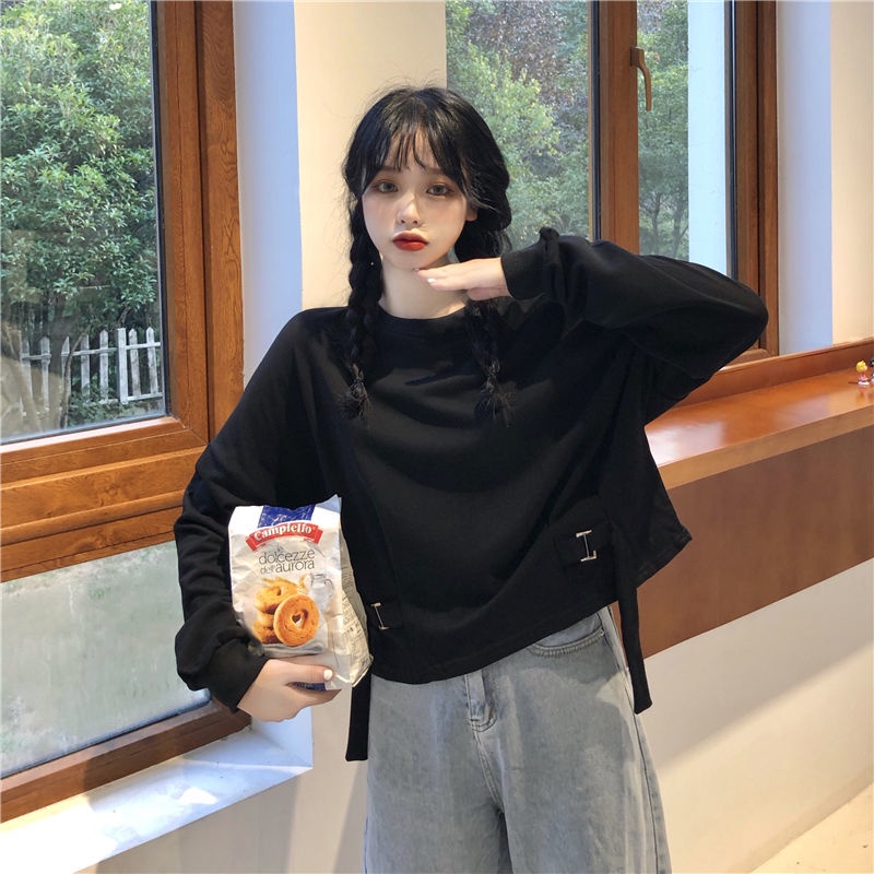 Áo sweater Dáng Rộng Tay Dài Thiết Kế Đơn Giản Phong Cách Hàn Quốc Thời Trang WY-01