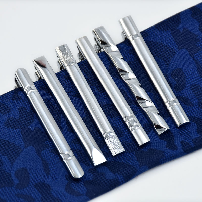 [NF] Kẹp Cà Vạt Màu Bạc Đơn Giản Chất Lượng Cao Cho Nam