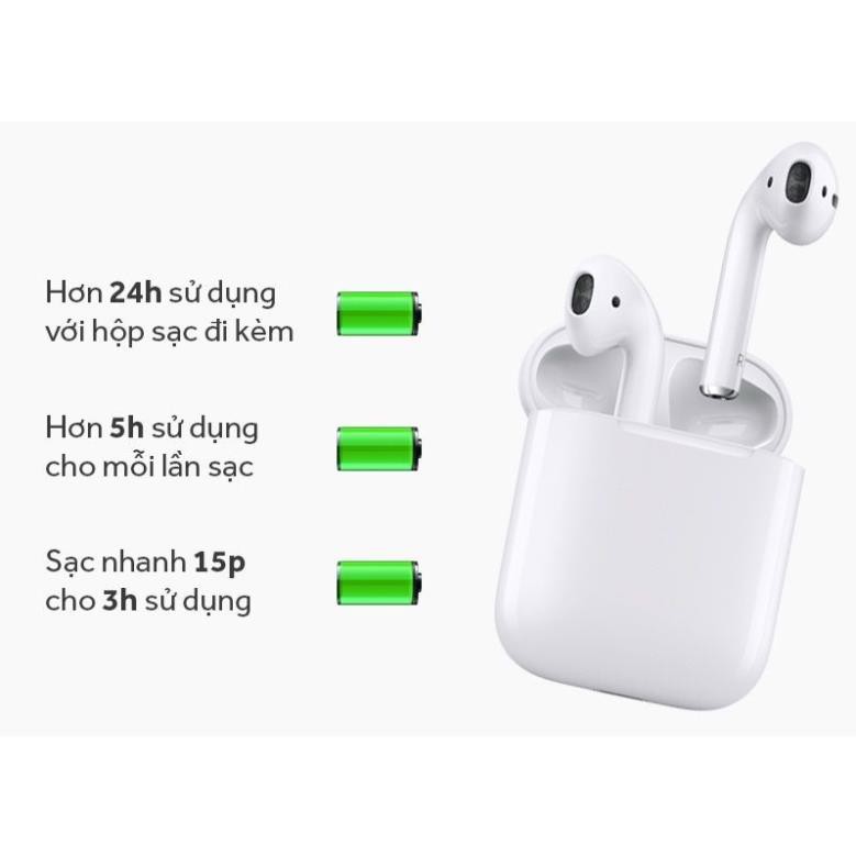 Tai Nghe Bluetooth Iphone Airpods 2 Chip Hỗ Vằn Louda 1562M [Định Vị - Đổi Tên - Sạc Khong Dây] - Pin 5h Hàng Siêu Cấp