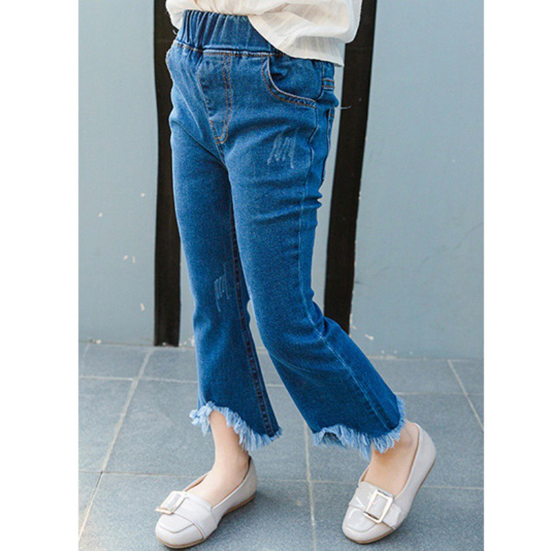 Quần Jeans Dài Ống Loe Thời Trang Cho Bé Gái