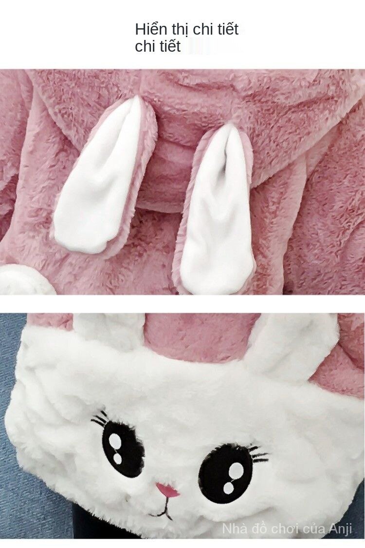 Girl With Winter Velvet Sweater Baby Girl Style Winter Clothes Rabbit Ears Sweater Coat