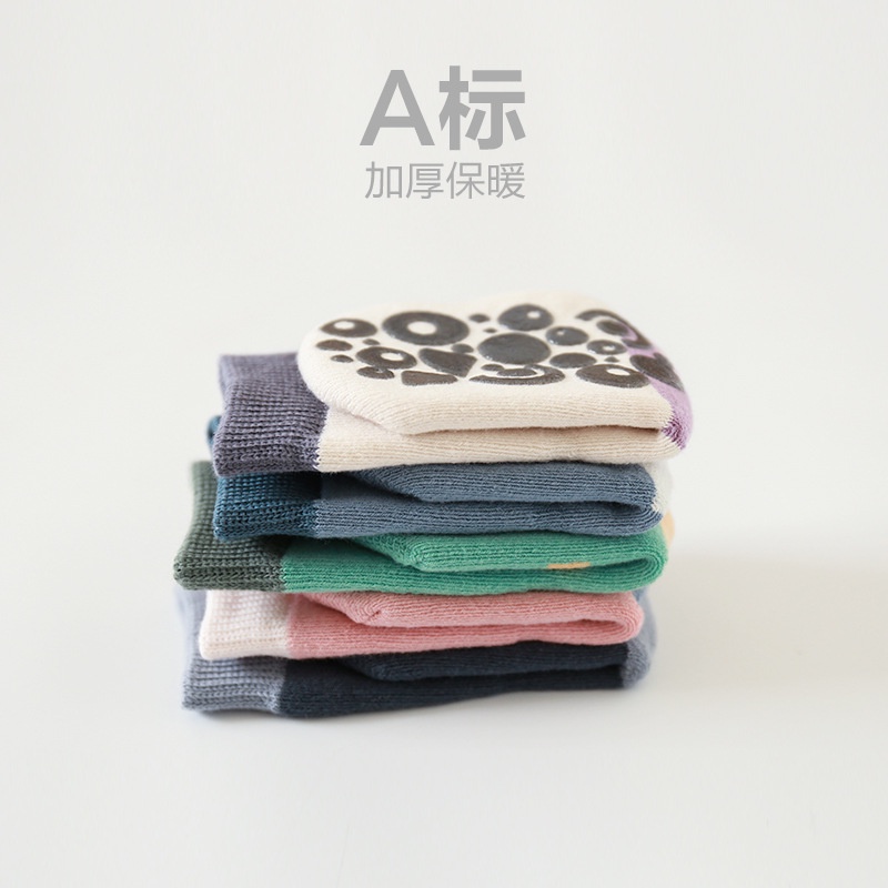 Tất trẻ em mùa thu / mùa đông dày dặn ấm áp vớ trẻ em phân phối chống trượt trẻ em mới biết 213