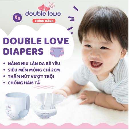 Bỉm DOUBLE LOVE - Em bé kéo quần lên Tã Dán Cho Bé, Chống Tràn, Size L50  quần: 50 miếng,siêu mềm mỏng