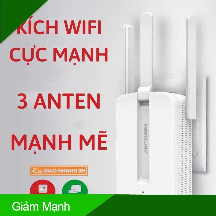 Cục thu phát wifi 3 râu Mercury MW310RE,kích sóng wifi cực mạnh