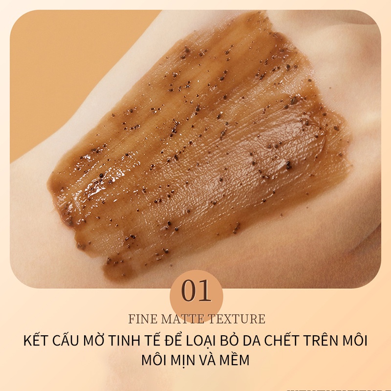 Tẩy Da Chết Tế Bào Chết Môi  Cafe Coffee Moisturizing Lip Scrub Dưỡng Ẩm Và Căng Bóng Môi -URBCBMSG