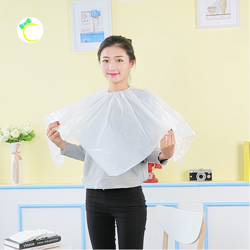 Áo choàng làm tóc bằng nylon dùng 1 lần tiện lợi - Túi 50 cái cực nhiều - Cami - CMPK157