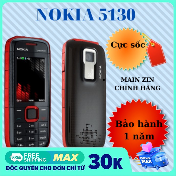 [Sốc] Điện thoại nokia 5130 XpressMusic main zin chính hãng kèm pin và sạc-Bảo hành 12 tháng | BigBuy360 - bigbuy360.vn