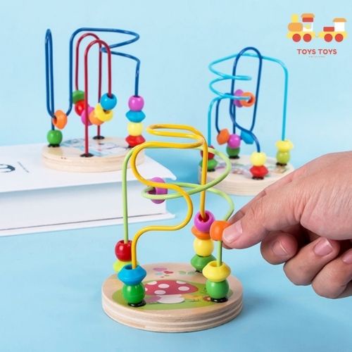 Trò Chơi Gỗ Luồn Hạt Luyện Kỹ Năng Khéo Tay Và Tập Trung MONTESSORI