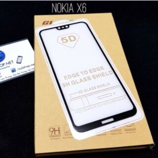 Dán kính 5D cho Nokia X6 / Nokia 6.1 plus full keo toàn màn