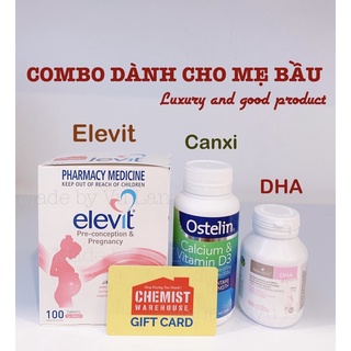 [Tem CHEMIST] Elevit bầu Úc, Elevit sau sinh, Elevit DHA - Xuất xứ Úc