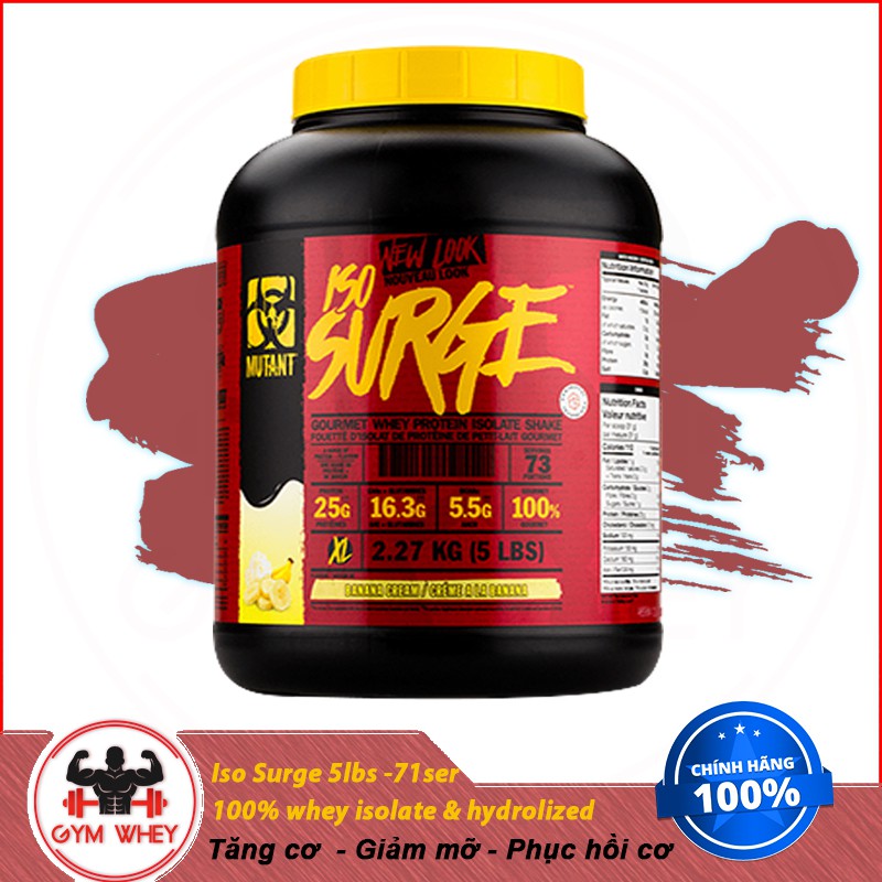 Sữa Dinh Dương Tăng Cơ Nuôi Cơ Phục Hồi Cơ Bắp Mutant Iso Surge 5lbs Từ Canada