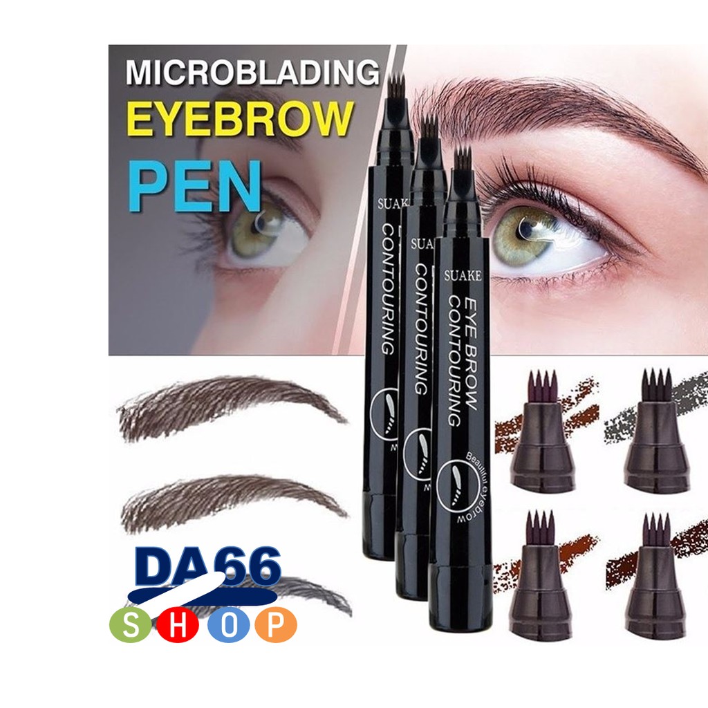 (hàng Mới Về) Bút Kẻ Lông Mày Sua10000 - Suake Với 4 Ngòi Tạo Khối Trang Điểm Lông Mày
