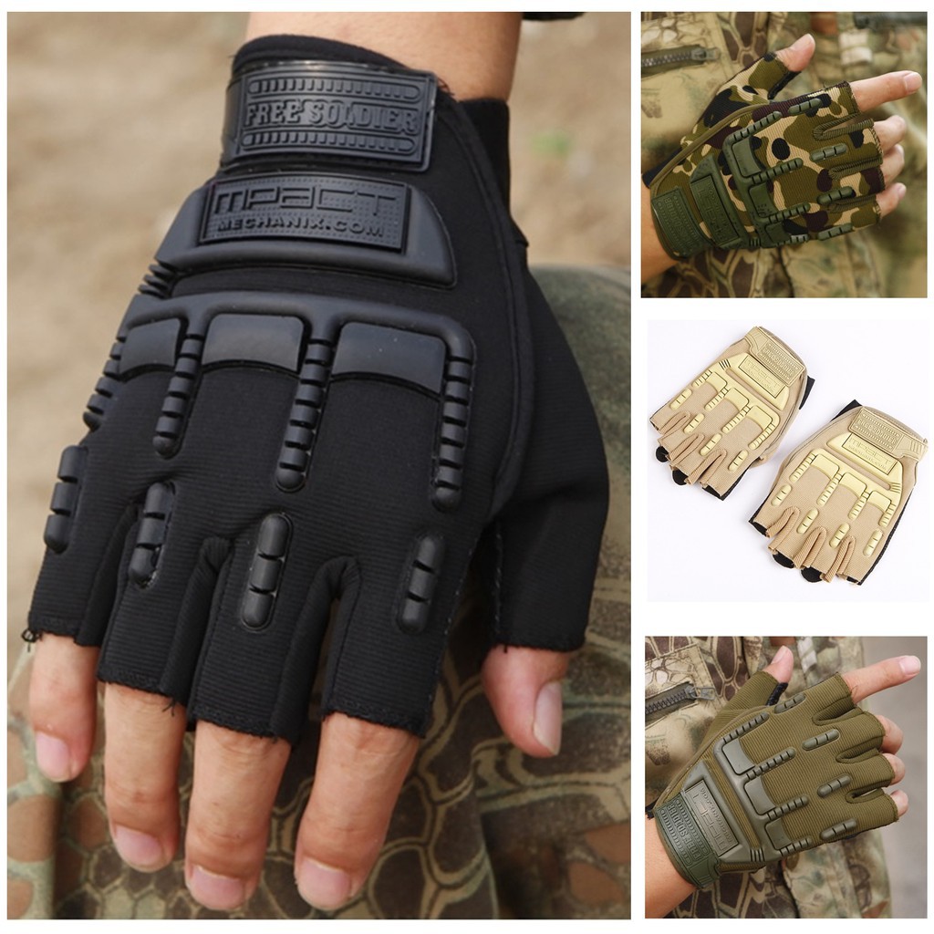 Bán buôn - Găng tay xe máy MPACT cụt ngón có gù - găng tay thể thao chuyên nghiệp