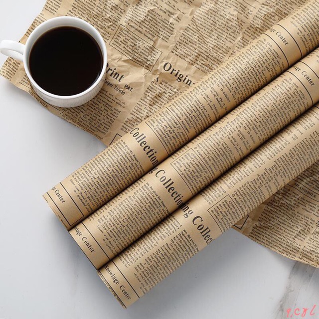 COMBO 5 TỜ GIẤY BÁO FONT TIẾNG ANH PHONG CÁCH VINTAGE 📜