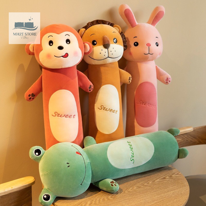 Gối ôm hình thú nghộ nghĩnh đáng yêu , Gấu bông Chất vải mềm mịn nhồi bông gòn MH2T STORE