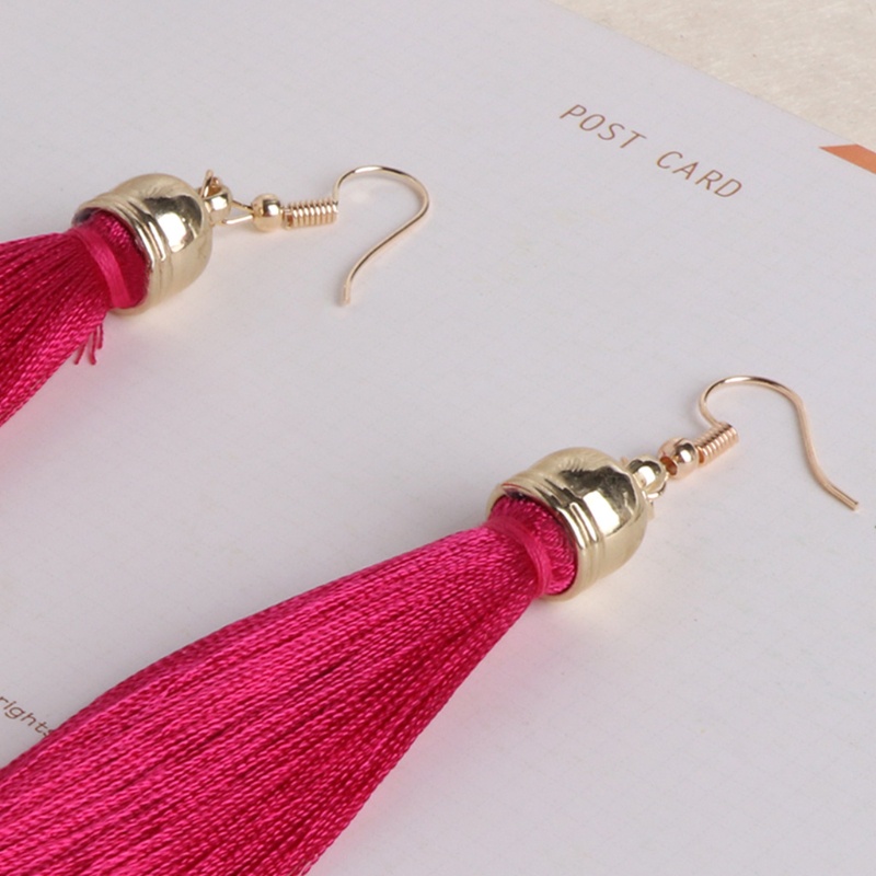 Đôi khuyên tai dáng dài tua rua phong cách vintage thời trang dành cho nữ