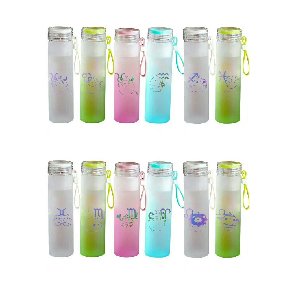 Bình nước màu loang 12 cung hoàng đạo BNML25 bình nước hologram thần tượng 500ml