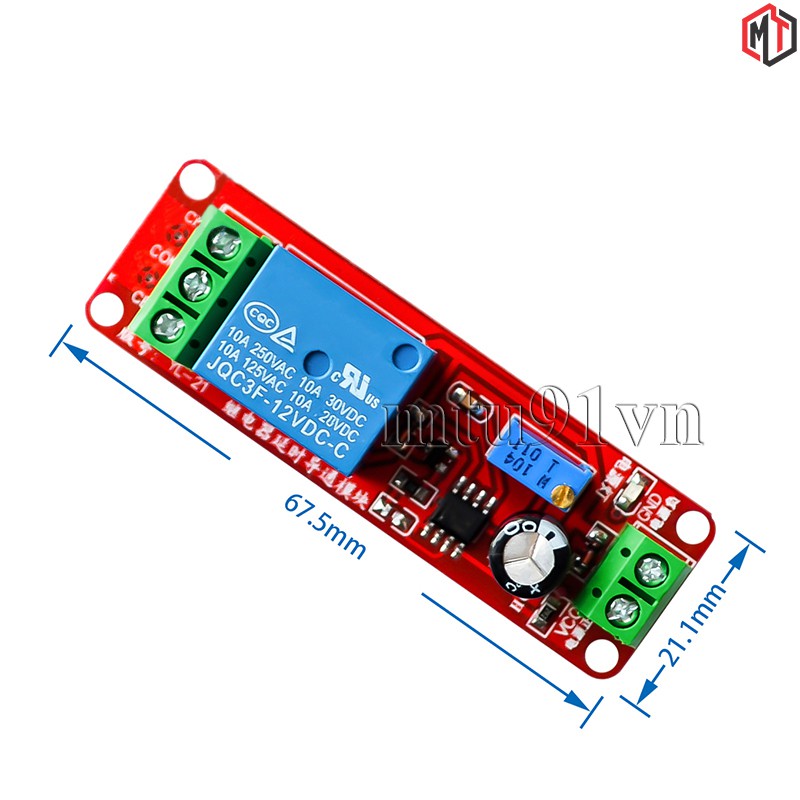 Module Relay 12v Tạo Trễ Đóng Ngắt / Bật Tắt Thiết Bị ((Mạch role tạo trễ NEC555)