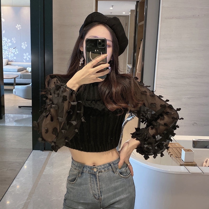 Áo Sweater Phối Ren Thiết Kế Mới Thời Trang Dành Cho Mùa Thu