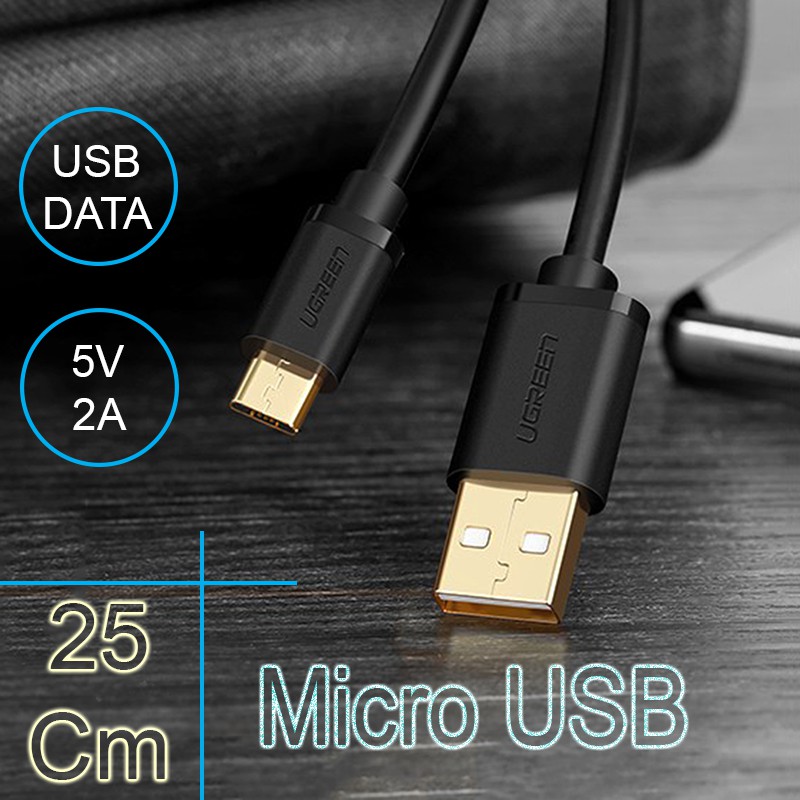 Cáp sạc Điện thoại, Smartphone, Máy tính bảng Android  loại ngắn 25Cm UGREEN 10834