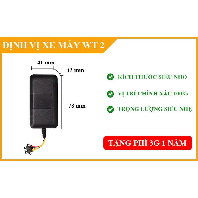 Thiết bị định vị giám sát hành trình chính hãng Wetrack 2 GPS+GSM siêu nhỏ cho xe máy - HTL Shop