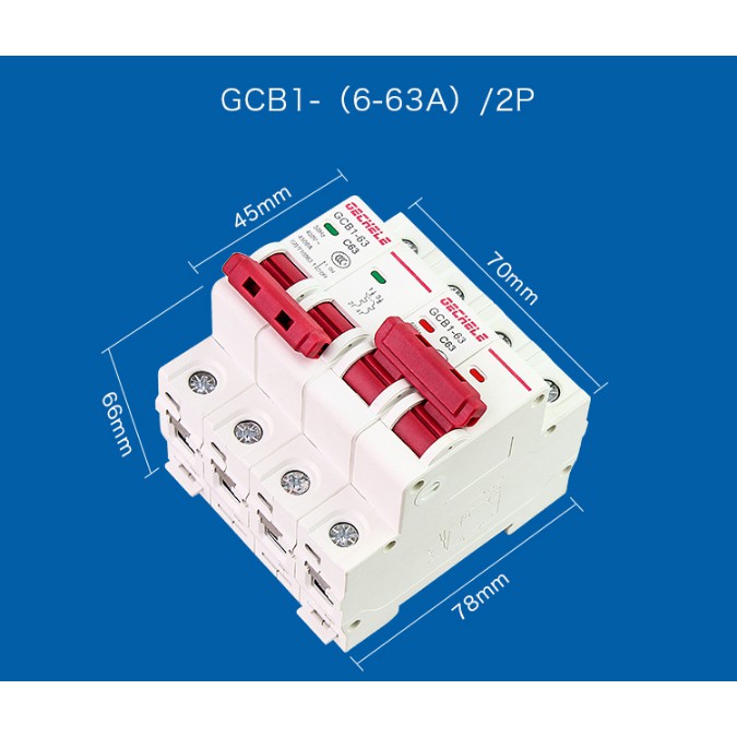 CB đảo chiều, Cầu dao đảo chiều 2P 63A Gechele, át chuyển mạch