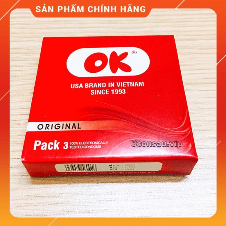 Bao cao su Ok, bao cao su siêu mỏng, size nhỏ mùi hương dâu, bạc hà, nho, socola, original, 1 bcs