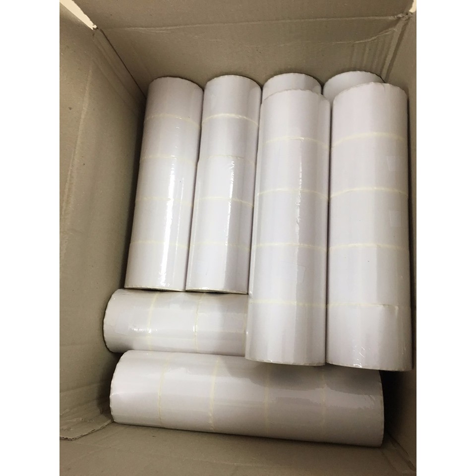Giấy in tem mã vạch nhiệt 2 tem khổ 35x22mm, 70x22mm, 72x22mm. Giấy decal Avery Fasson
