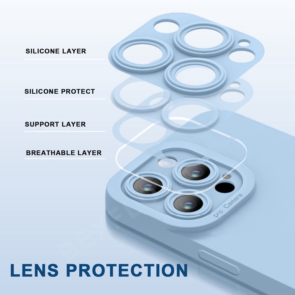 Ốp Điện Thoại TPU Mềm Góc Vuông Chống Sốc Cho iPhone 13 12 11 Pro Max Promax XS Max XR X