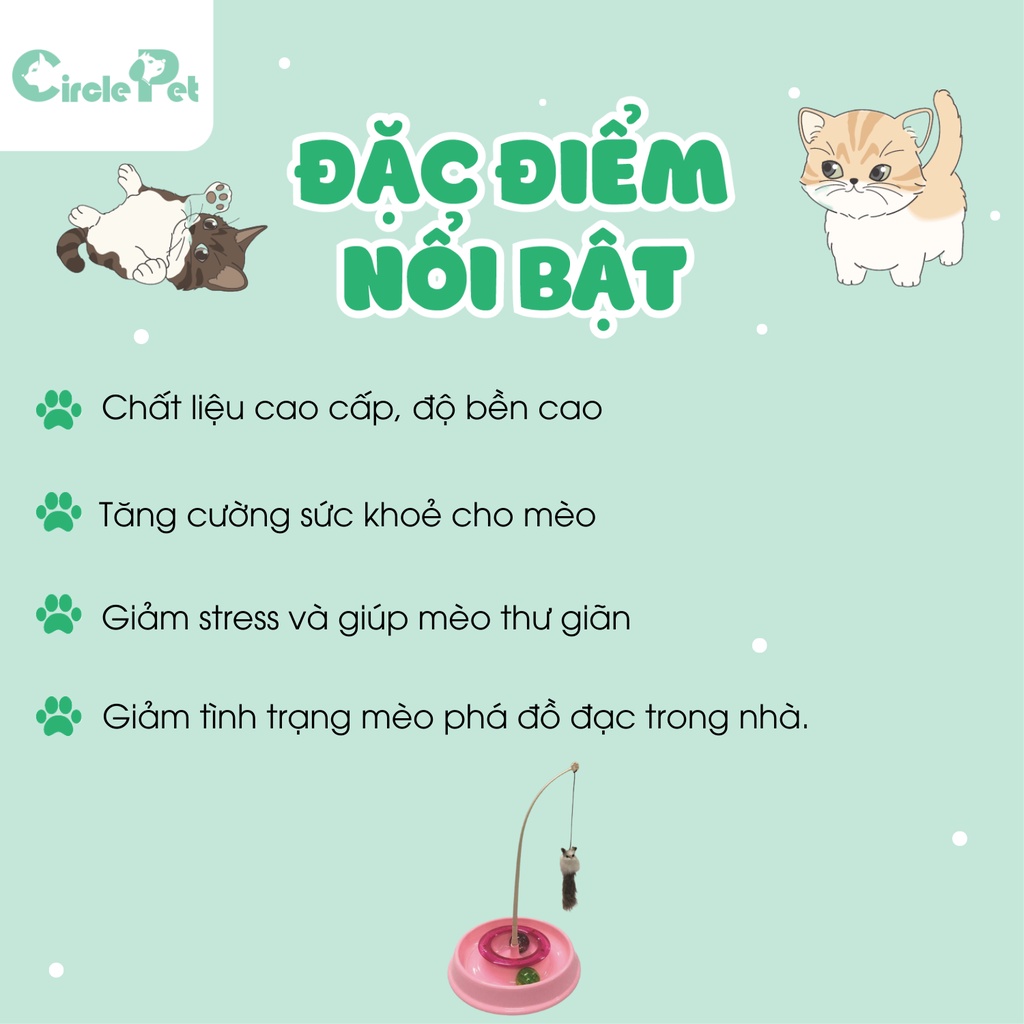 Đồ Chơi Cho Mèo Pian Pian Đáy Tròn Nhiều Màu Giúp Giảm Stress Tăng Cường Sức Khỏe - Circle Pet