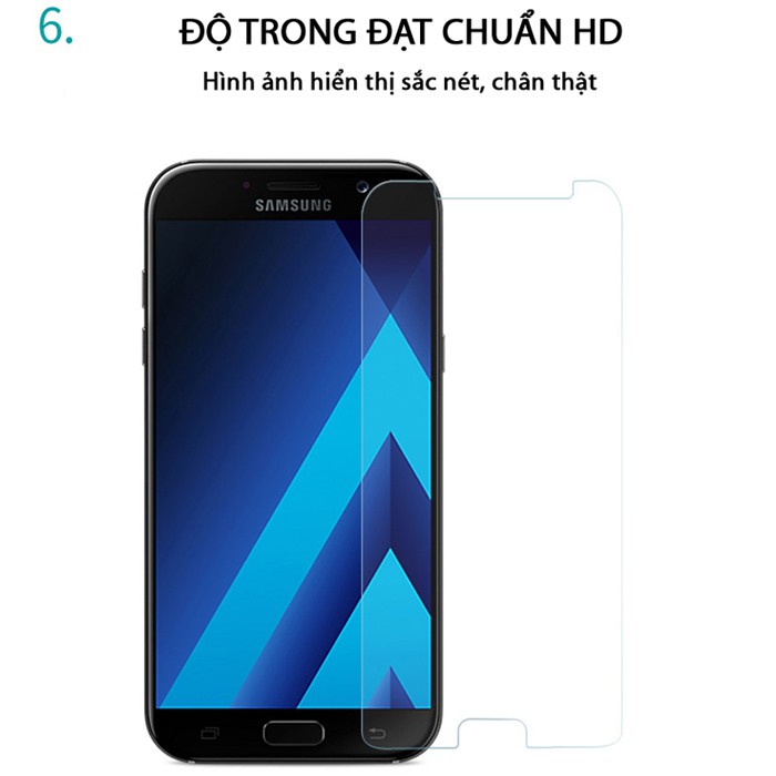 Kính cường lực Samsung A5 2017 (A520) trong suốt, tặng giấy lau màn hình