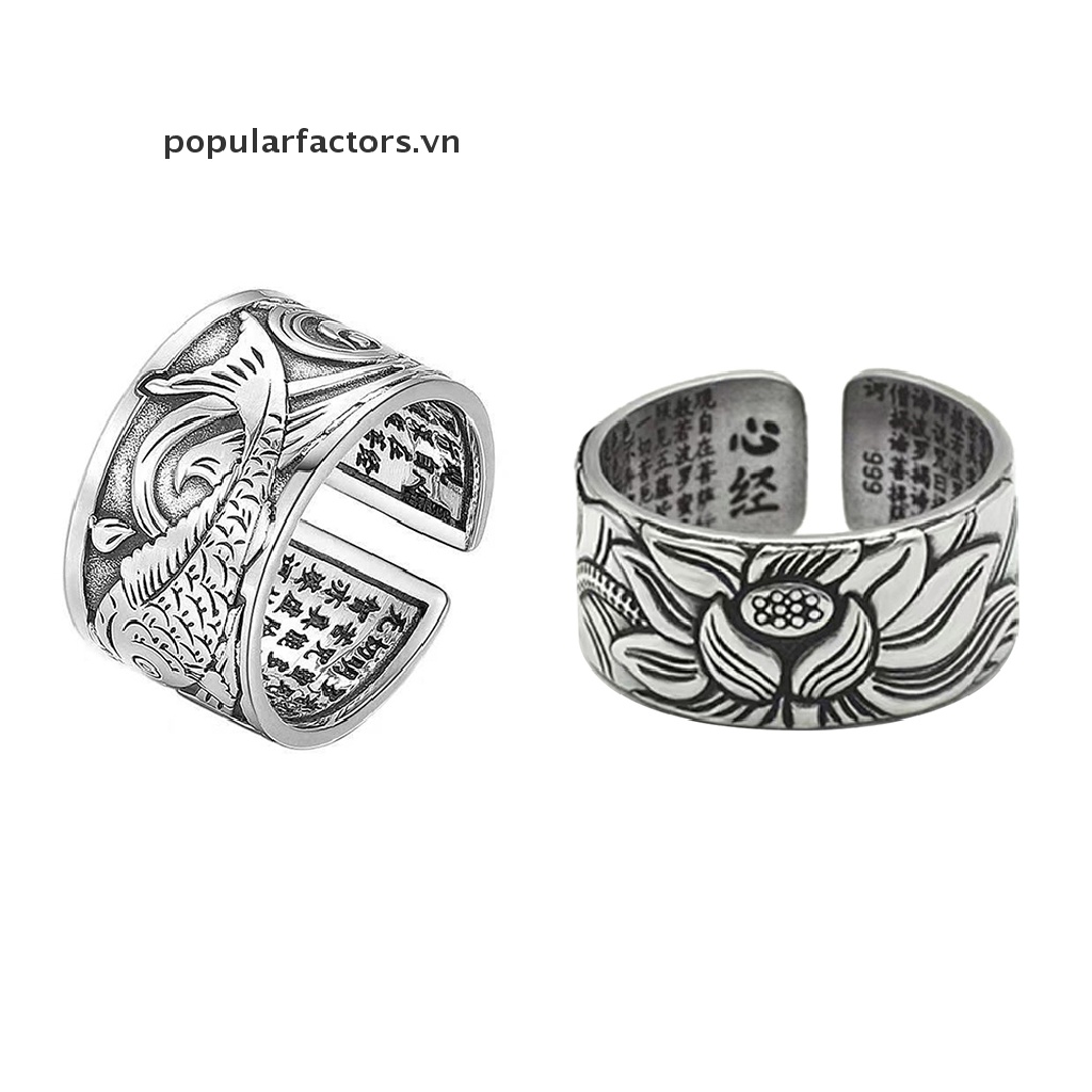 Nhẫn hở họa tiết cá koi may mắn cho nam nữ