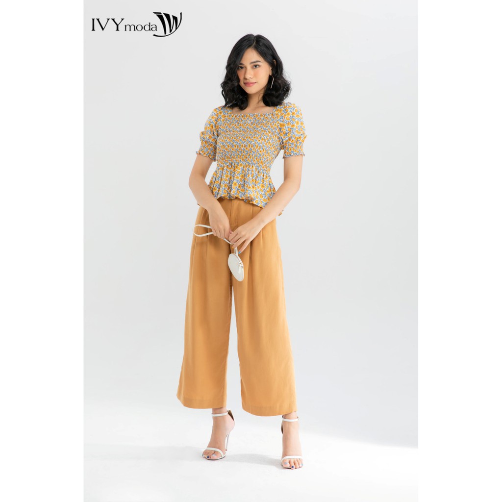 [NHẬP WABRTL5 GIẢM 10% TỐI ĐA 50K ĐH 250K ]Quần dài nữ ống rộng thiết kế IVY moda MS 22B8702