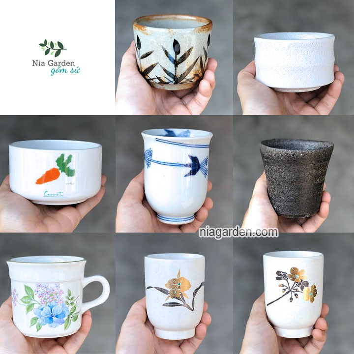 (G39) Chậu gốm sứ Nhật trồng sen đá (đã khoan lỗ) - GSN