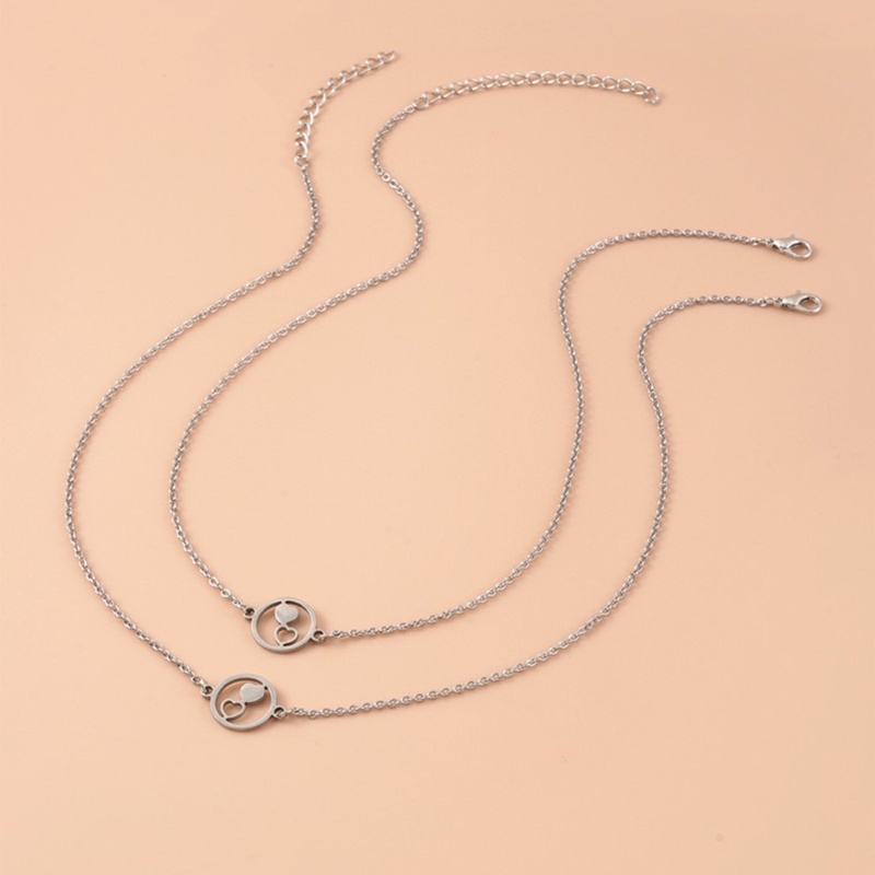 Bộ Vòng cổ + Vòng Tay + Nhẫn + Mặt Vòng cổ Hình Trái Tim In Chữ Best Friend Sister Dễ Thương