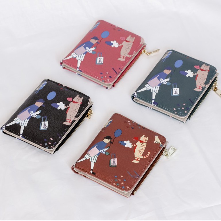 Korean Cartoon Zip Wallet - Ví cầm tay