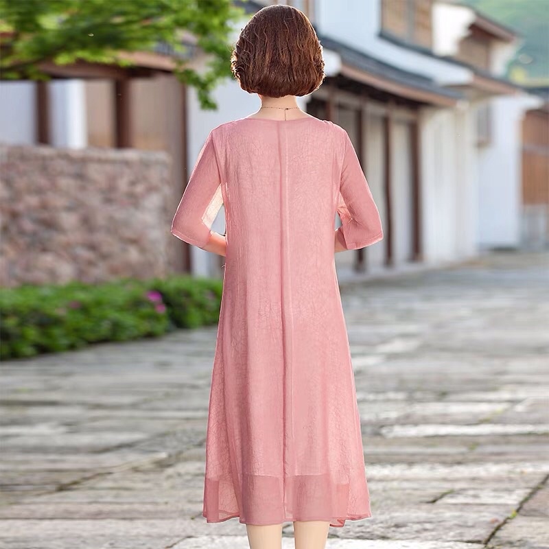 Đầm voan trung niên nữ cao cấp, màu sắc thanh lịch, trẻ trung NV0769