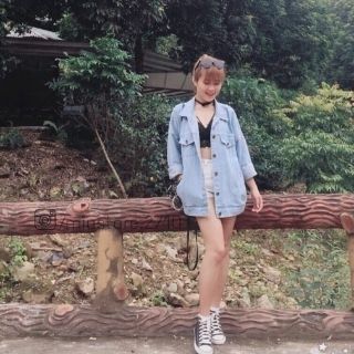 [Size S,M,L,Xl] Áo khoác jean xanh nhạt