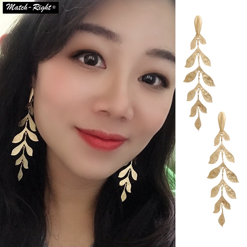 Bông Tai Mạ Vàng/Bạc Hình Chiếc Lá #5040