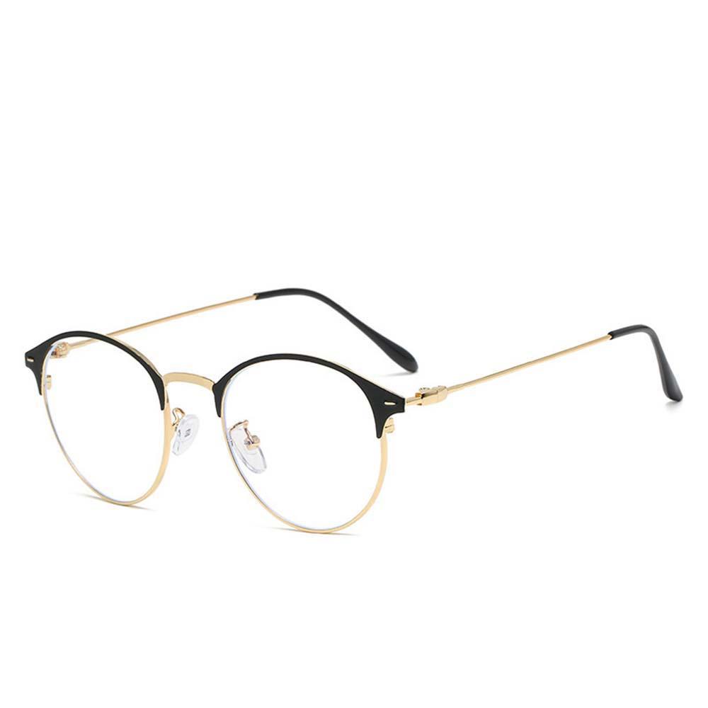 Mắt Kính Gọng Tròn Bằng Kim Loại Chống Ánh Sáng Xanh Không Vành Thời Trang Cho Nữ