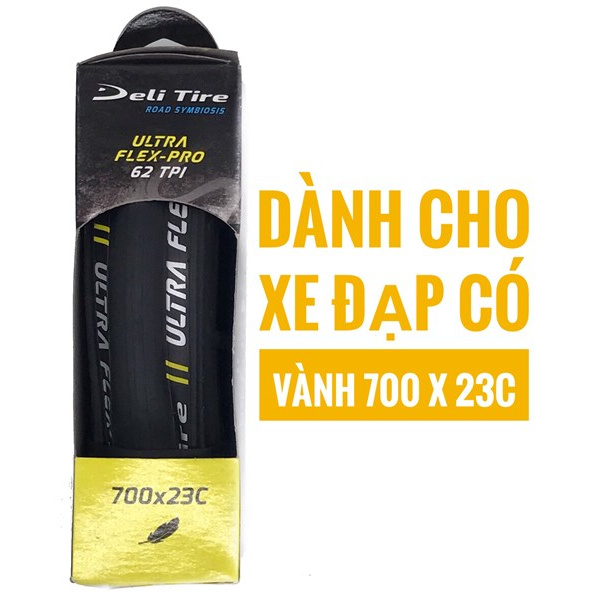 Lốp vỏ xe đạp Deli Tire 700X23C, chuyên dành cho xe đạp thể thao, Sản xuất tại Indonesia