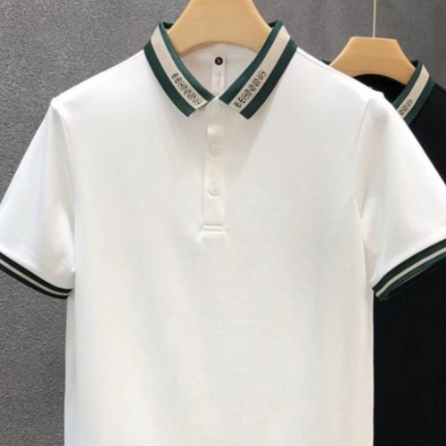 Áo Thun Nam Tay Ngắn Kẻ Sọc Màu Sắc Đơn Giản sơ mi nam thời trang phù hợp phong cách kinh doanh fashion áo thun nam có cổ Hàn Quốc áo polo nam simple áo phông nam form rộng