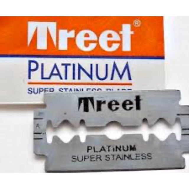 FREESHIPLưỡi lam TREET PLATINUM, treet cam hộp 10 lưỡi, lam trắng sắc bén