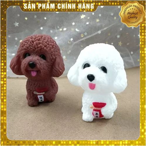 [RẺ VÔ ĐỊCH] Chó poodle nhựa,chó trắng,chó nâu,chó nhựa trang trí bánh kem,bánh sinh nhật,làm đồ chơi