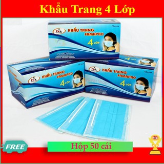Khẩu trang y tế 4 lớp kháng khuẩn 50 cái