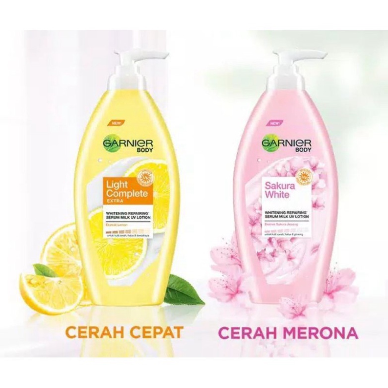 Đèn Garnier hoàn chỉnh | Sữa dưỡng thể làm trắng da chiết xuất hoa anh đào 400ml0